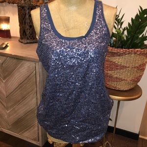 3 FOR 23: Express Blue Sequin Tank